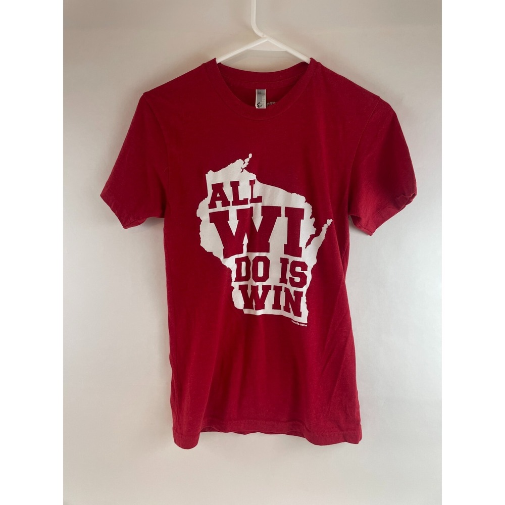 Sconnie T-Shirt Women's Size XS Red NCAA Wisconsin Badgers ALL WI DO IS WIN Tee